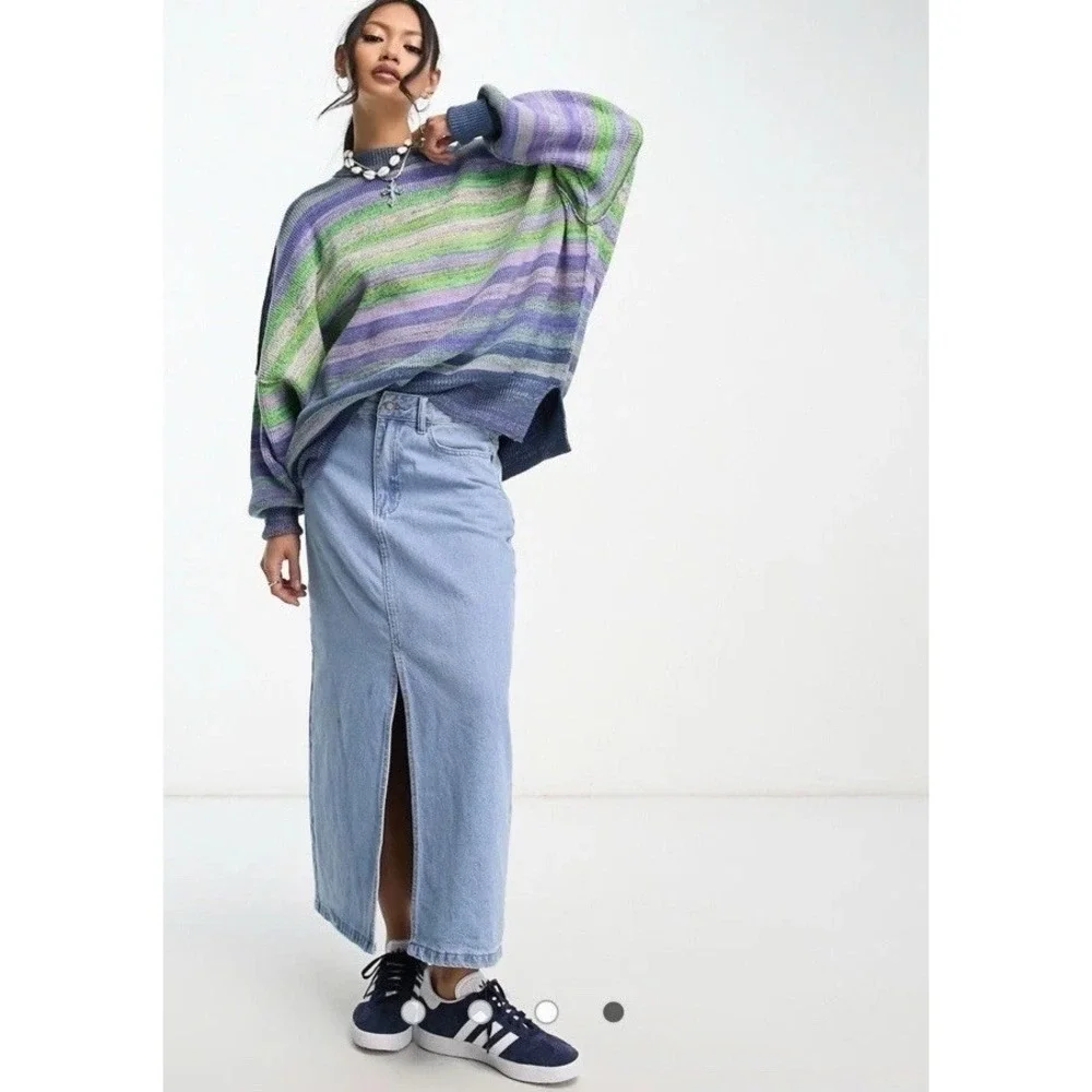 Free People Easy Street  Space Dye Oversized Sweater Bohemian Free Spirit Size L - Picture 4 of 12